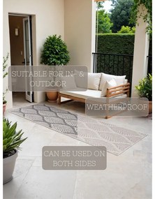 Covor tip traversă pentru interior și exterior gri/fildeș 80x250 cm Duet Liora – NORTHRUGS