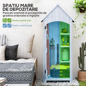 Outsunny Magazie de Scule de Gradina din Lemn Impermeabila cu Usi si Rafturi, 77.5x54.2x179.5 cm | Aosom Romania