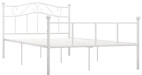 Cadru de pat, alb, 160 x 200 cm, metal