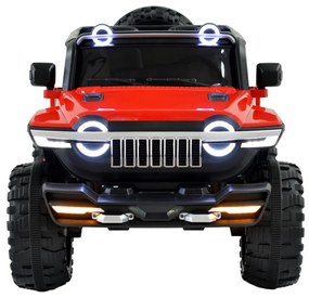 Masinuta Electrica cu acumulator pentru copii NOVOKIDS™ Thangra Jeep 4X4, 2 locuri, Max 30 kg, Cu faruri luminoase , 4 motoare, 3 Viteze, Lungime 140