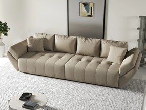 Canapea extensibilă dumonde cu ladă de depozitare si sezut confortabil din spuma high-density, Berlin Enjoy Camel 300x100 cm