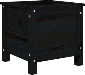 vidaXL Jardinieră de grădină, negru, 40x40x39 cm, lemn masiv pin