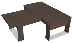 Masă Verno+ S 200 x 220 cm, cu extensie, stejar antracit / maro