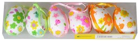 Set de ouă de Paște cu model floral, înălțime 6cm,  6 bucăți în ambalaj