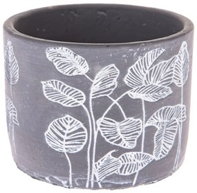 Ghiveci din beton cu suport metalic Dakls Flowery, ø 13,5 cm, gri