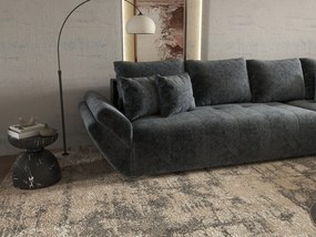 Colțar extensibil dumonde cu ladă de depozitare si sezut confortabil din spuma high-density, Berlin XL Euphoria Graphite 350x185 cm II