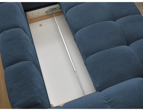 Colțar albastru închis extensibil/cu spațiu de depozitare cu tapițerie din chenille (cu colț pe partea dreaptă/în formă de ”L”) Everest – Bobochic Paris