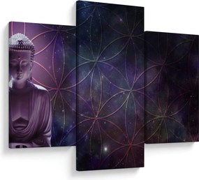 Tablou - Buddha cu florile vieții (90x60 cm)