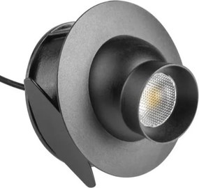 Spot LED încastrat Point GTV pentru mobilier, reglabil, lumină neutră, 1,2W, 12V, IP20, negru 1.2 W, 12 V, Negru, 1.5 m, Alb neutru