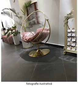 Scaun suspendat cu suport,BUBBLE TIP 2, transparent/auriu/gri