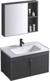 Set mobilier de baie cu lavoar Astor 60cm Grey