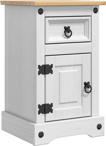 vidaXL Noptieră Corona Alb 35 x 32,5 x 58 cm Lemn de pin masiv