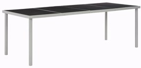 vidaXL Masă de grădină, negru, 220 x 90 x 74,5 cm, oțel