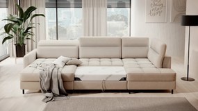 Canapea modulara, extensibila, cu spatiu pentru depozitare, 306x100x165 cm, Berrto L01, Eltap (Culoare: Gri / Manhattan 03)