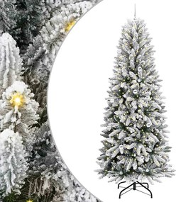 vidaXL Brad de Crăciun artificial cu 300 LED cu suport Alb 240 cm