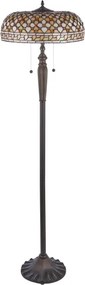 Endon 111921 - Lampă de podea Tiffany MILLE FEUX, 2 x E27 (10 W), 230 V, Ø 45 cm