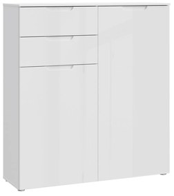 Comoda SIENNA SNNK421T-V29, 2 usi, 2 sertare, alb, 109,9x34,1x116,9 cm