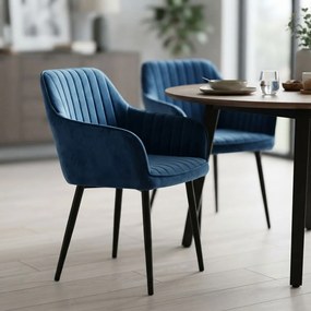 Fotoliu pentru cafenea din catifea BUC 259 albastru