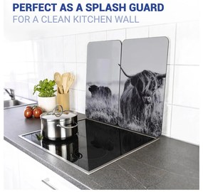 Protecții de aragaz 2 buc. din sticlă temperată 30x52 cm Universal Highland Cattle – Wenko