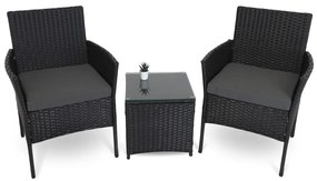 Set balcon gradina Nilo - 2 locuri, negru