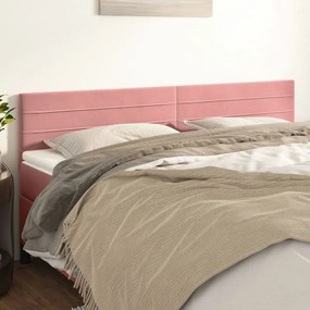 346185 vidaXL Tăblii de pat, 2 buc, roz, 90x5x78/88 cm, catifea