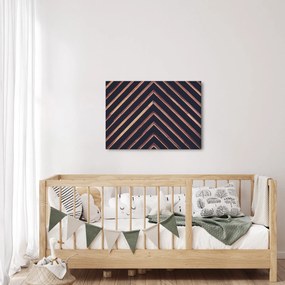 Tablou - Motiv de lemn pe fond negru (70x50 cm)
