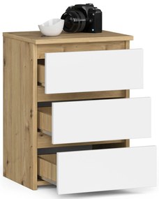 Comodă Cipriano (stejar artisan + alb). 1070972