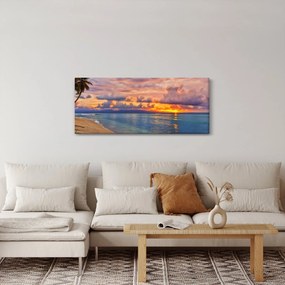 Tablou - Apus de soare la plajâ (120x50 cm)