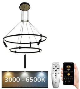 Lustră LED dimabilă pe cablu LED/140W/230V 3000-6500K + telecomandă