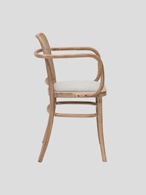 Scaun dining bej din rattan si panza Bruno