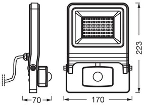 Osram - Proiector LED cu senzor ENDURA LED/50W/230V 4000K IP44
