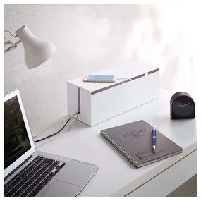 Cutie pentru încărcătoare și cabluri YAMAZAKI Web Cable Box, alb