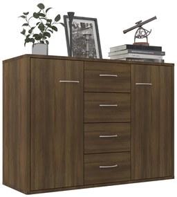 Servanta, stejar maro, 88x30x65 cm, lemn compozit