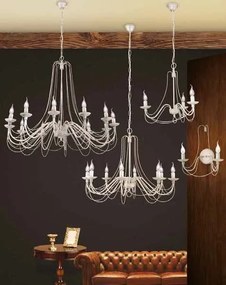 Candelabru design rustic cu 12 brate Vela, ivory