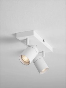 Plafoniera cu 2 Spoturi directionabile IP44 ALMA alb