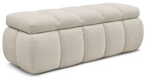 Bancă bej cu tapițerie din țesătură bouclé – Bobochic Paris