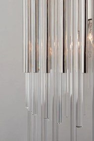 Lustra suspendata LUX, design elegant, WALLIS nichel lucios, cu 6 surse de lumina