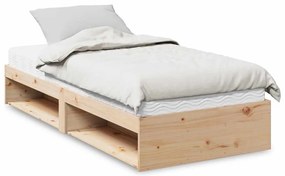 vidaXL Pat de zi cu saltea, 90x190 cm, lemn masiv de pin