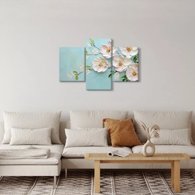 Tablou - Flori pe fundal albastru (90x60 cm)