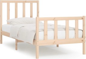 vidaXL Cadru de pat single, 90x190 cm, lemn masiv