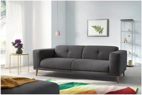 Canapea cu taburet Bobochic Paris Luna, gri închis