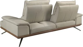 Canapea 3 locuri, tapitata cu piele naturala, spatar rabatabil Grey taupe