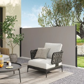 Outsunny Store lateral Gard anti-vânt paravan retractabil dim. 3L x 1,40H m alu. Poliester Anti-UV densitate mare 180 g/m² Gri | Aosom Romania