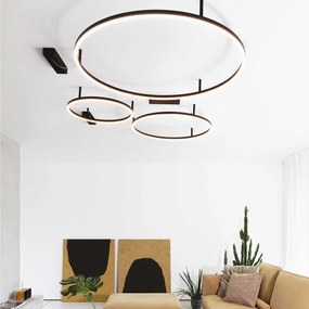 Lustra LED design modern geometric ORACLE SLIM PL D050 ROUND 3000K ON-OFF BK