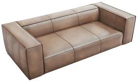 Canapea maro deschis cu tapițerie din piele 227 cm Madame – Windsor &amp; Co Sofas