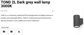 Aplica LED exterior iluminat arhitectural IP54 TOND 2L 3000K
