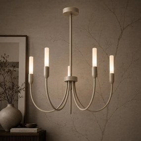 Candelabru cu 5 brate AUGUSTINE taupe/alb