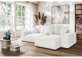 Colțar alb extensibil/cu spațiu de depozitare (cu colț variabil) Luma – Ropez