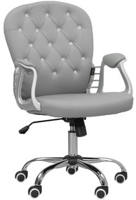 Vinsetto Scaun de birou, Ergonomic Scaun de birou cu braț, Spătar căptușit Gri deschis | Aosom Romania