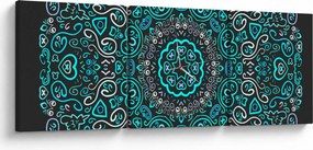 Tablou cu abstracție ornamentală (cu ceas) (90x30 cm)